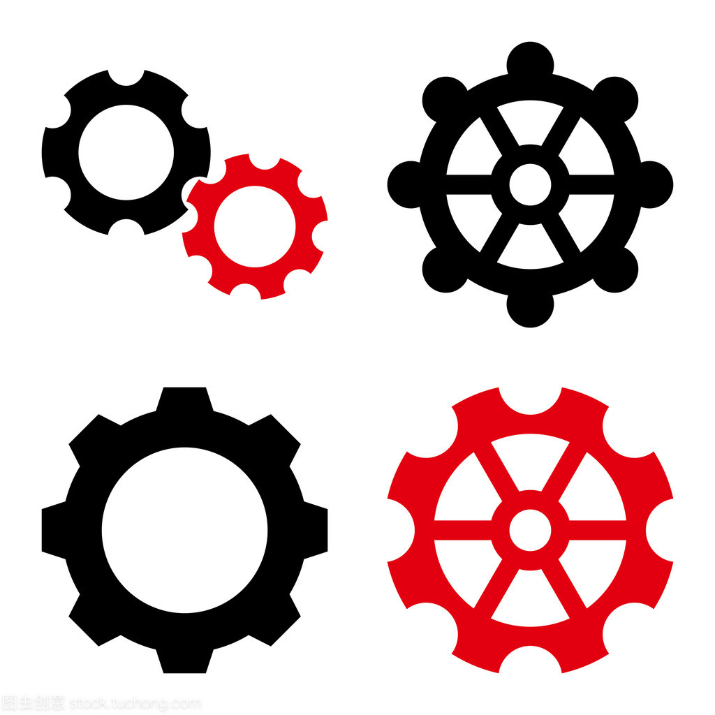 齿轮平面矢量图标 设计与应用解析